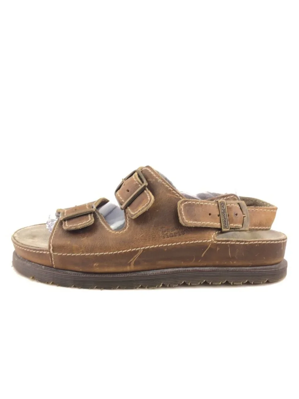 Dr. Martens MIE Y2K Brown Leather Platform Sandals 12